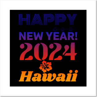 Happy New Year Hawaii Posters and Art